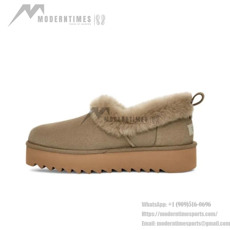 Beige Sheepskin UGG Platform Moccasin 1166733 - Perfect for Winter Comfort