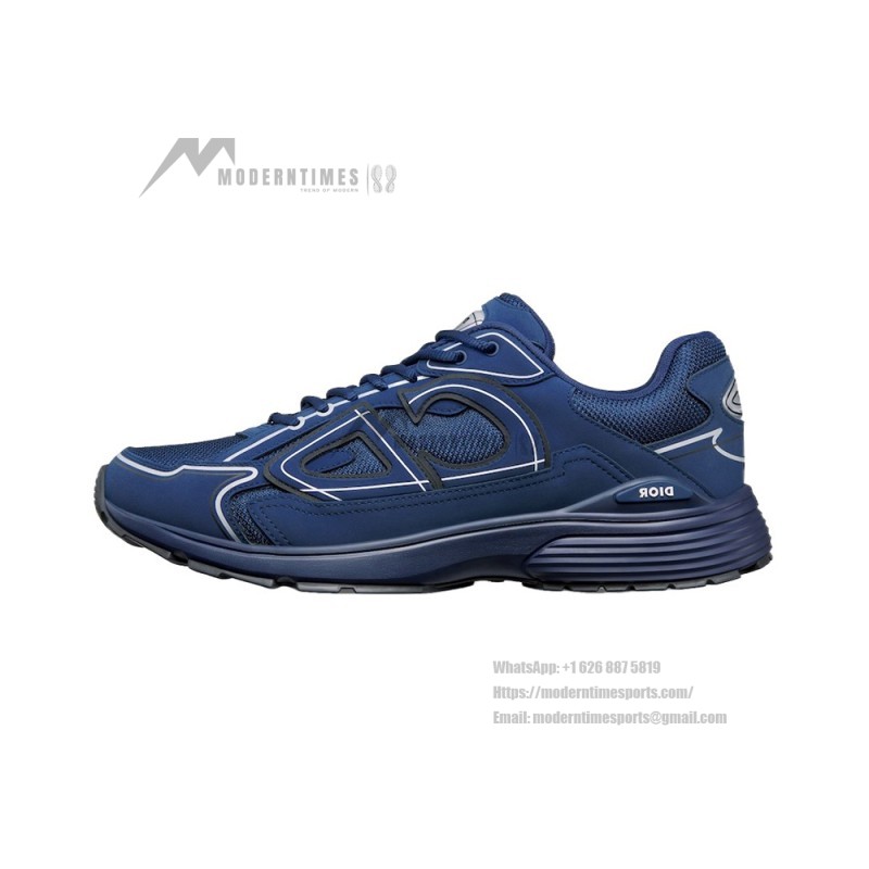 DIOR B30 Donkerblauw Sneakers Front View – Model 3SN279ZRD-H520