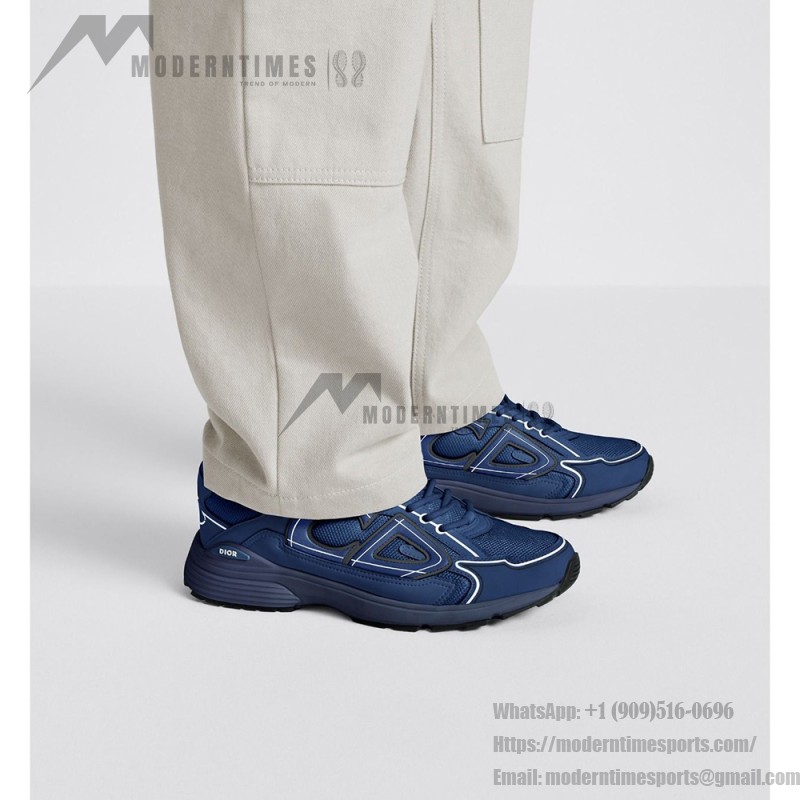 DIOR B30 3SN279ZRD-H520 Donkerblauw – Luxury Unisex Sneakers DIOR B30 Donkerblauw Sneakers Front View – Model 3SN279ZRD-H520