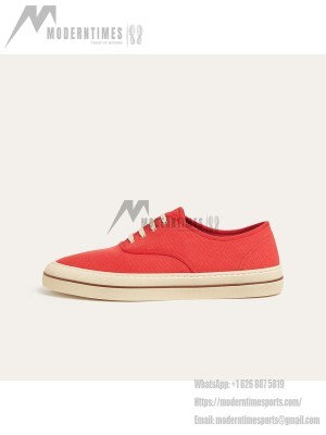 Loro Piana Nantucket Walk Sneaker FAR1445 R354 Red Tango – Premium Vintage Inspired Canvas Sneakers for Men & Women | Luxury Italian Lifestyle Shoes