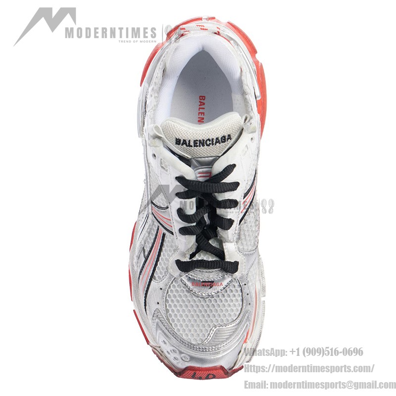 Balenciaga Runner Sneakers - Bold Silver and Red Sneakers with Superior Comfort