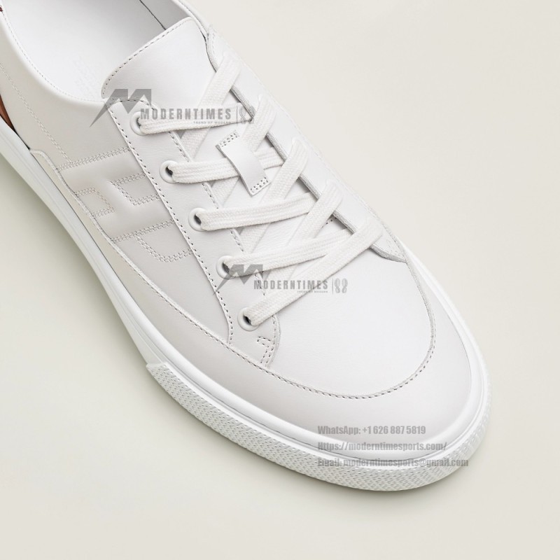 HERMES Deep leather sneakers H231888ZH1W440 white low-top unisex luxury shoes