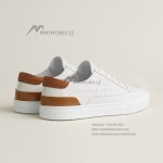 HERMES Deep leather sneakers H231888ZH1W440 white low-top unisex luxury shoes