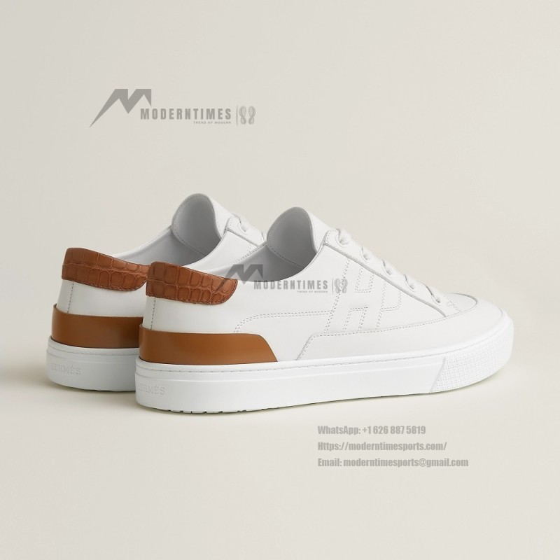 HERMES Deep leather sneakers H231888ZH1W440 white low-top unisex luxury shoes