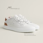 HERMES Deep leather sneakers H231888ZH1W440 white low-top unisex luxury shoes