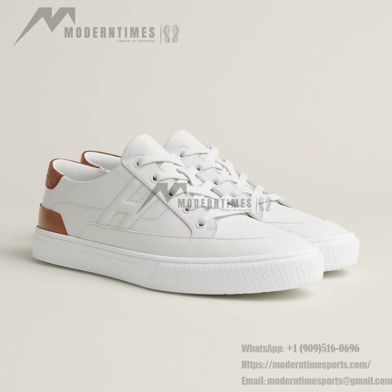 Hermès Deep Leder Sneaker H231888ZH1W440 weiße Low-Top Unisex Luxusschuhe