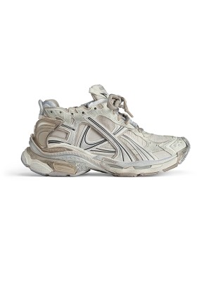 Balenciaga Men's Runner Sneaker - Sleek Beige and Grey Design with Superior Comfort for Street Style