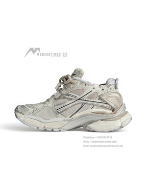 Balenciaga Men's Runner Sneaker - Sleek Beige and Grey Design with Superior Comfort for Street Style