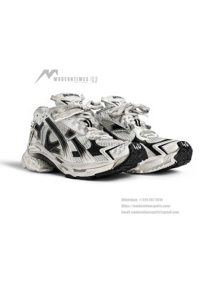 Balenciaga Men's Runner Gradient Sneaker - Bold Black & White Design with Premium Comfort for Street Style