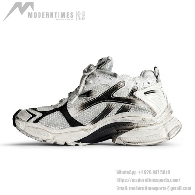 Balenciaga Men's Runner Gradient Sneaker - Bold Black & White Design with Premium Comfort for Street Style