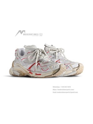 Balenciaga Runner 2.0 Sneaker - White & Red Futuristic Design with Premium Comfort for Street Style