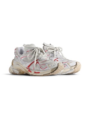 Balenciaga Runner 2.0 Sneaker - White & Red Futuristic Design with Premium Comfort for Street Style