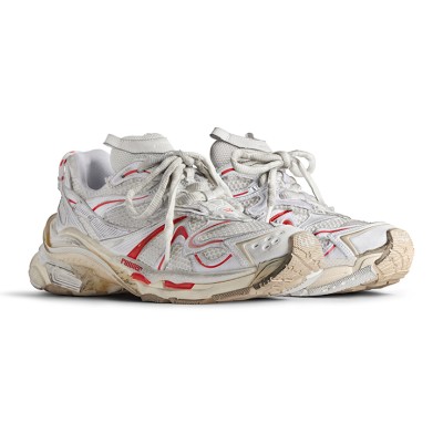 Balenciaga Runner 2.0 Sneaker - White & Red Futuristic Design with Premium Comfort for Street Style