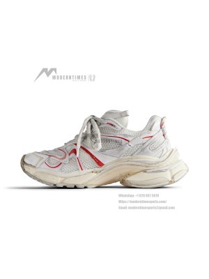 Balenciaga Runner 2.0 Sneaker - White & Red Futuristic Design with Premium Comfort for Street Style