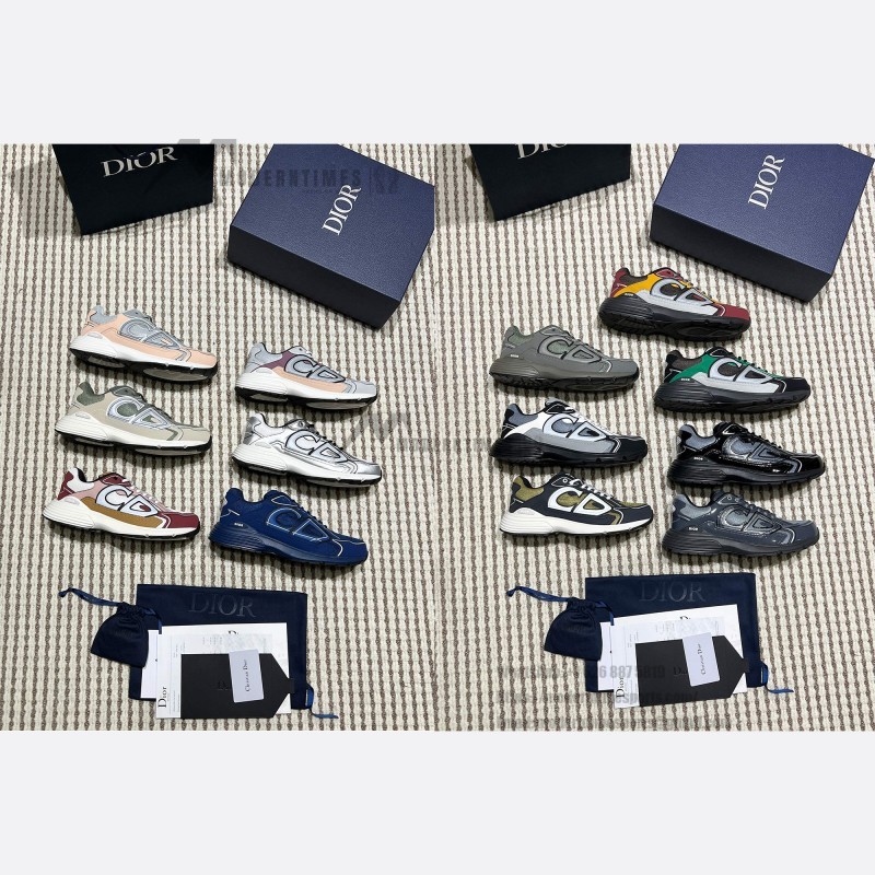 DIOR B30 Donkerblauw Sneakers Front View – Model 3SN279ZRD-H520
