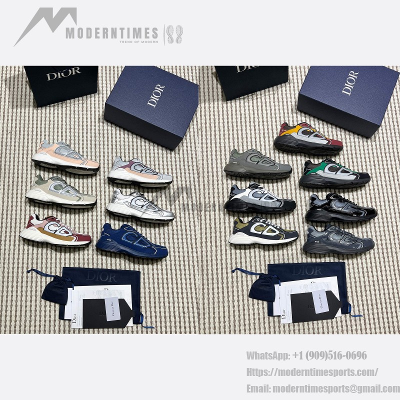 DIOR B30 Donkerblauw Sneakers Front View – Model 3SN279ZRD-H520