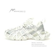 Balenciaga Runner Kith Four.Color 7.0 - All-White Futuristic Sneakers with Bold Strap Design for Street Style