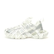 Balenciaga Runner Kith Four.Color 7.0 - All-White Futuristic Sneakers with Bold Strap Design for Street Style