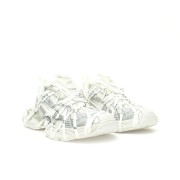 Balenciaga Runner Kith Four.Color 7.0 - All-White Futuristic Sneakers with Bold Strap Design for Street Style