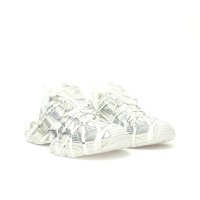 Balenciaga Runner Kith Four.Color 7.0 - All-White Futuristic Sneakers with Bold Strap Design for Street Style