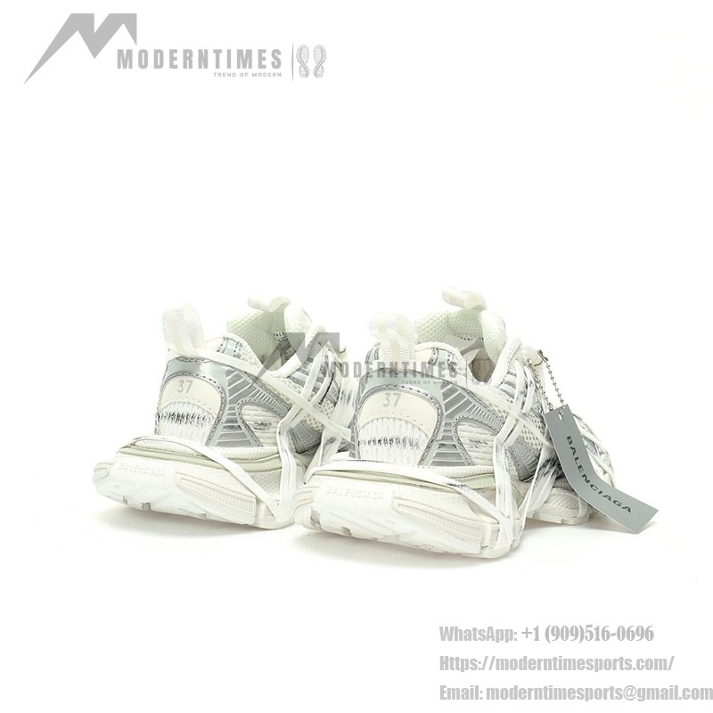 Balenciaga Runner Kith Four.Color 7.0 - Futuristic All-White Sneakers with Strap Design