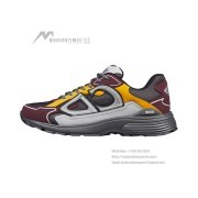 DIOR B30 Deep Gray Burgundy Sneakers 3SN279ZRB H427 – Luxury Mesh & Calfskin Designer Shoes for Men and Women