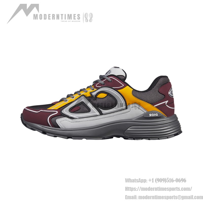 DIOR B30 3SN279ZRB H427 Deep Gray Burgundy Luxury Designer Sneakers DIOR B30 Deep Gray Burgundy Mesh and Calfskin Sneakers for Men and Women
