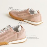 HERMES Jet Sneakers Rose Cancan Rose Aquarelle women luxury pink sneakers side view