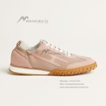 HERMES Jet Sneakers Rose Cancan Rose Aquarelle women luxury pink sneakers side view