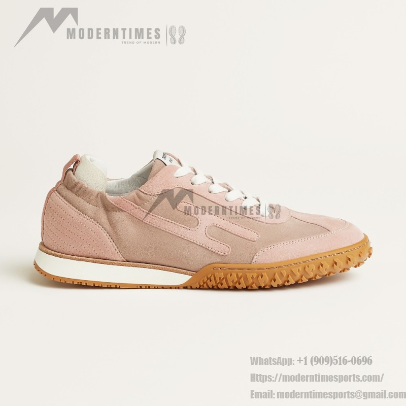 HERMES Jet Sneakers Rose Cancan Rose Aquarelle women luxury pink sneakers side view