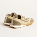 HERMES Jet Sneakers Beige Lin Vert Toundra luxury low-top designer shoes