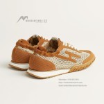 HERMES Jet Sneakers H251134Zv5K340 Beige Lin Naturel luxury mesh sneakers side view