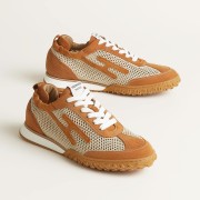 HERMES Jet Sneakers H251134Zv5K340 Beige Lin Naturel – Luxury Designer Mesh Sneakers