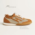 HERMES Jet Sneakers H251134Zv5K340 Beige Lin Naturel luxury mesh sneakers side view