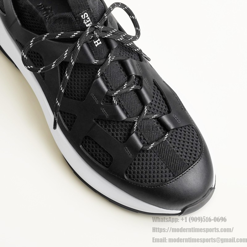 HERMES Katana Sneakers H251981ZH01390 Noir men luxury black sport sneakers side view