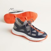 HERMES Katana Sneakers H251981ZH68400 Gris Silex Marine – Men’s Luxury Grey & Navy Sport Sneakers