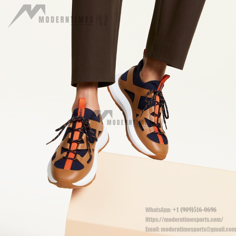 HERMES Katana Marine Naturel men luxury sport sneakers side view