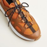 HERMES Katana Sneakers H251981ZHO1400 Orange H Naturel men’s luxury sport shoes