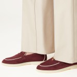 Loro Piana Women's Summer Charms Walk Loafer FAL5899-Q07N Azuki Beans Leather Loafers Loro Piana Women's Summer Charms Walk Loafer FAL5899-Q07N Front View Azuki Beans Leather Loafers
