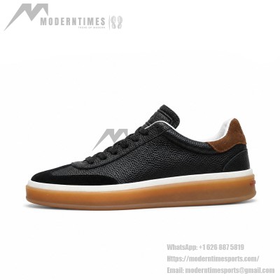 Loro Piana Tennis Walk Sneaker Black Calfskin & Suede FAO9334_8000