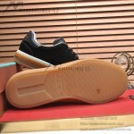 Loro Piana Tennis Walk Sneaker in black suede with tonal leather details, white sidewall and Coffee Gum Sole