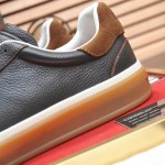 Loro Piana Tennis Walk Sneaker Dark Chocolate Brown Coffee leather suede gum sole sneakers