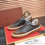 Loro Piana Tennis Walk Sneaker Dark Chocolate Brown Coffee Gum Sole Leather Suede Sneakers