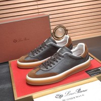 Loro Piana Tennis Walk Sneaker Dark Chocolate Brown Coffee Gum Sole Leather Suede Sneakers