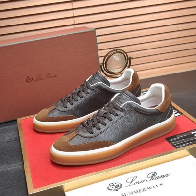 Loro Piana Tennis Walk Sneaker Dark Chocolate Brown Coffee Gum Sole Leather Suede Sneakers
