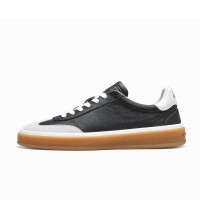 Loro Piana Tennis Walk Sneaker Black Light Grey Leather Suede Gum Sole