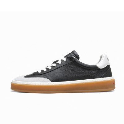 Loro Piana Tennis Walk Sneaker Black Light Grey Leather Suede Gum Sole
