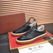 Loro Piana Tennis Walk Sneaker Black Calfskin & Suede FAO9334_8000