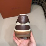 Loro Piana Tennis Walk Sneaker Chocolate Brown quiet luxury low top casual shoes for men with gum sole