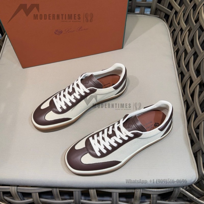 Loro Piana Tennis Walk Sneaker Chocolate Brown quiet luxury low top casual shoes for men with gum sole